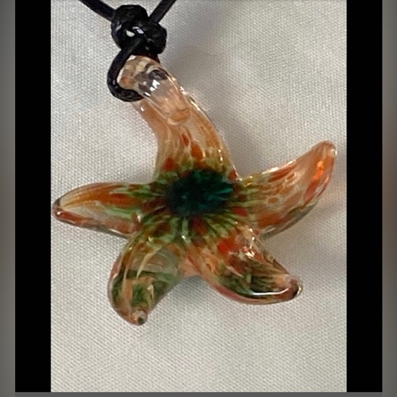 Hand Crafted Jewelry - Handblown glass star necklace